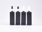 Preview: Schwarzglasflasche "Miro" 100ml, mit Pipette weiss