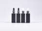Preview: Schwarzglasflasche "Miro" 50ml, mit Pipette silber glanz