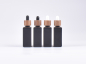 Preview: Schwarzglasflasche Miro 50 ml - Pipette Walnut