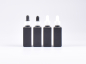 Preview: Schwarzglasflasche "Miro" 50ml, mit Pipette weiss