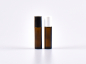 Preview: Roll-On-Flasche, Braun/Klarglas, 10ml, weiss/schwarz