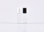 Preview: Roll-On-Flasche, Braun/Klarglas, 10ml, weiss/schwarz