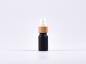 Preview: Schwarzglasflasche 10ml, mit Lotionspumpe Bambus
