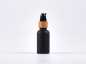Preview: Schwarzglasflasche 30ml, mit Lotionspumpe Bambus