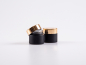 Preview: Schwarzglasdose, 10ml, mit Deckel gold