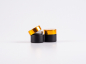 Preview: Schwarzglasdose, 10ml, mit Deckel gold
