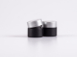 Preview: Schwarzglasdose, 10ml, mit Deckel silber