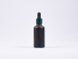 Preview: Schwarzglasflasche 50ml, mit Pipette grün-matt