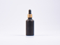 Preview: Schwarzglasflasche 50ml, mit Pipette gold