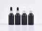Preview: Schwarzglasflasche 30ml, mit Pipette silber-matt