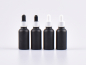 Preview: Schwarzglasflasche 100ml, mit Pipette weiss