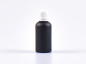 Preview: Schwarzglasflasche 30ml, mit Tropfmontur OV, geriffelt