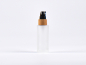 Preview: Glasflasche säuremattiert, 30ml, mit Lotionspumpe Bambus