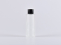 Preview: Glasflasche säuremattiert, 100ml, mit Schraubverschluss weiss/schwarz