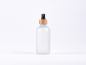 Preview: Glasflasche säuremattiert, 250ml, mit Zerstäuber Bambus