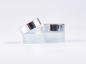 Preview: Glasdose säuremattiert, 15ml, mit Deckel silber