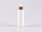 Preview: Flasche "Tara" 200ml, matt-weiss, mit Lotionspumpe Walnuss