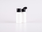 Mobile Preview: Flasche "Tara" 50ml, matt-weiss mit FlipTop oder DiscTop Verschluss, weiss/schwarz