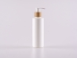 Preview: Flasche "Tara" 200ml, matt-weiss, mit Dispenser Bambus
