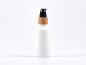 Preview: Weissglasflasche 50ml, mit Lotionspumpe Bambus
