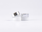 Preview: Weissglasdose, 7ml, mit Deckel silber