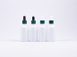Preview: Weissglasflasche 30ml, mit Pipette grün-matt