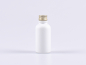 Preview: weiss-glasflasche-matt-alu-deckel-silber-gold