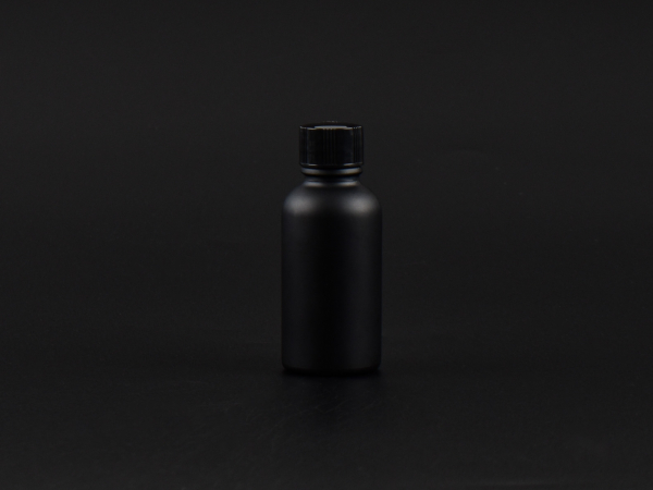 Schwarzglasflasche 30ml, mit Pinselmontur