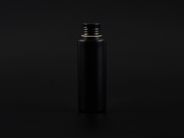 Flasche "Tara" 100ml, matt-schwarz, mit Aluminiumdeckel
