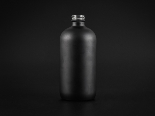 Schwarzglasflasche 480ml, ohne Montur