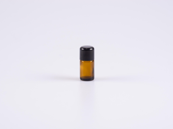 Braunglasflasche 5ml, mit Schraubverschluss schwarz