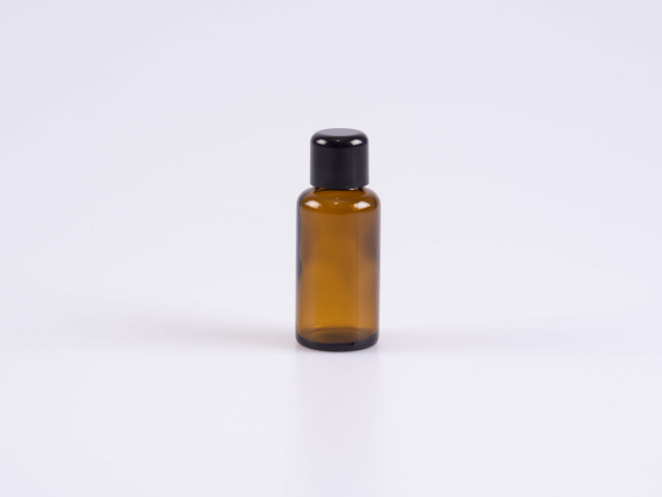 Braunglasflasche 30ml, mit Schraubverschluss schwarz