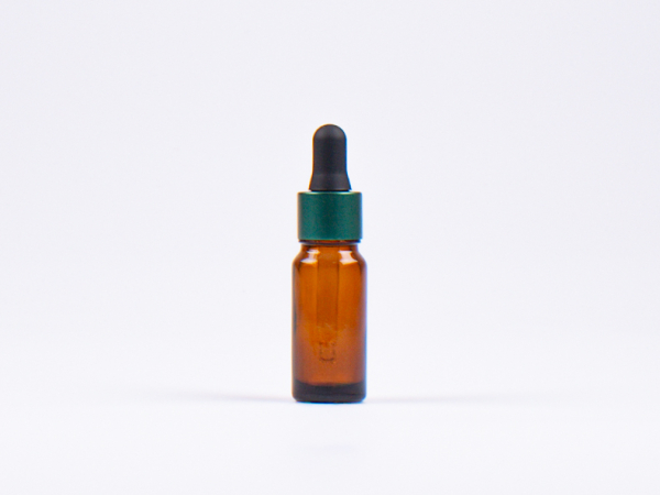 Braunglasflasche 10ml, mit Pipette grün-matt