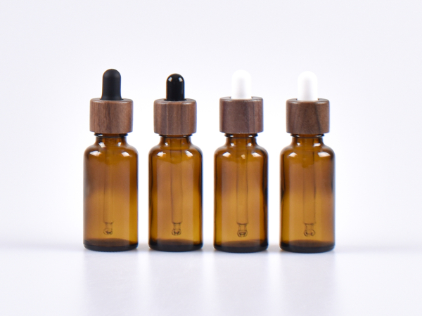 Braunglasflasche 50ml, mit Pipette Walnut