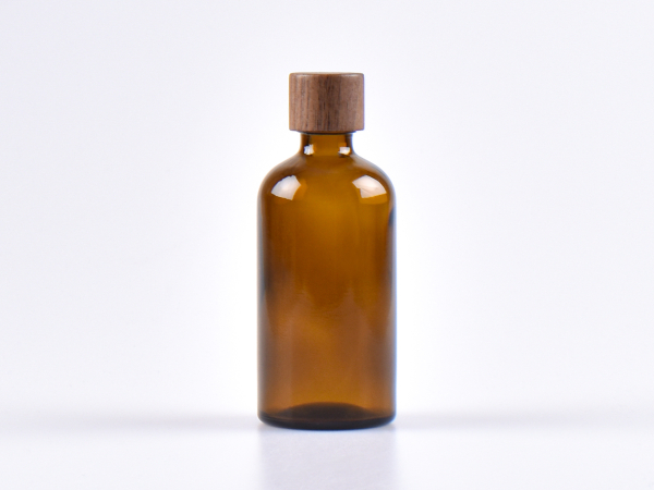 Braunglasflasche 100ml, mit Tropfmontur Walnut