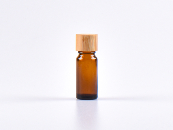 Braunglasflasche 10ml, mit Schraubverschluss Bambus