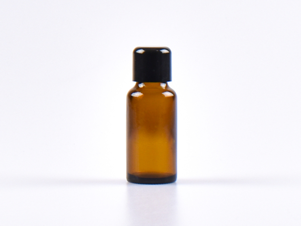 Braunglasflasche 20ml, mit Tropfmontur schwarz