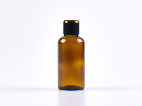 Braunglasflasche 50ml, mit Tropfmontur schwarz
