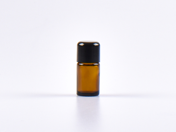 Braunglasflasche 5ml, mit Schraubverschluss schwarz