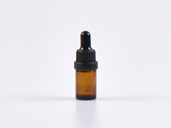 Braunglasflasche 5ml, mit Pipette OV schwarz