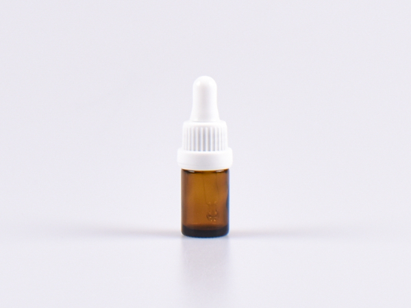 Braunglasflasche 5ml, mit Pipette OV weiss