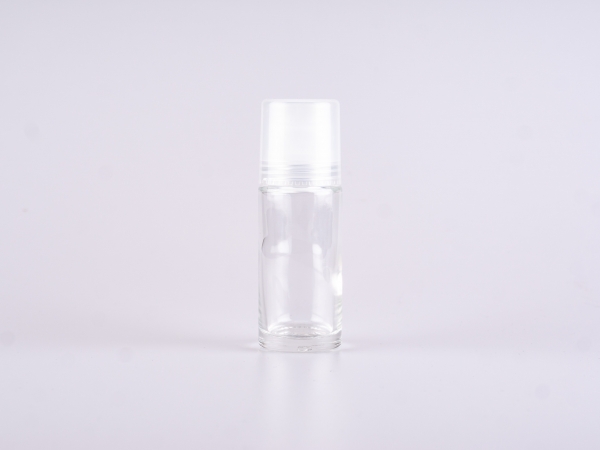Roll-On-Flasche/Deoflasche 50ml, Glas,Deckel schwarz/weiss/transparent