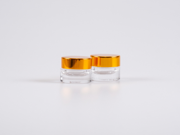 Klarglasdose 7ml, Deckel gold