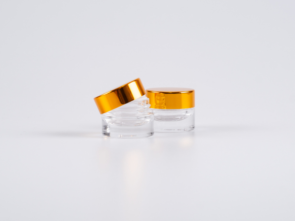 Klarglasdose 7ml, Deckel gold