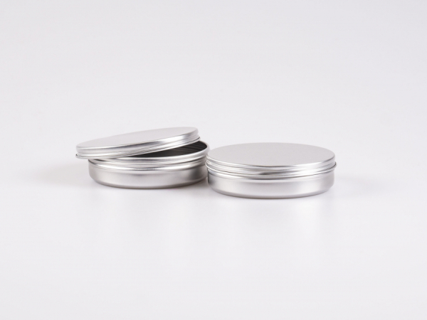 Aluminiumdose 150 ml – Silber, flache Form