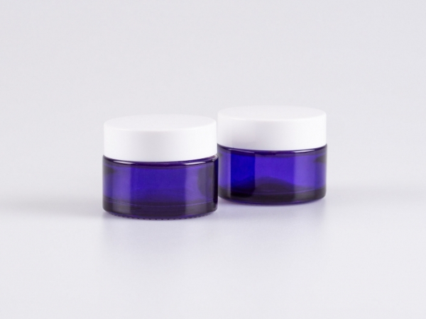 Blauglasdose 30 ml – Deckel Weiss