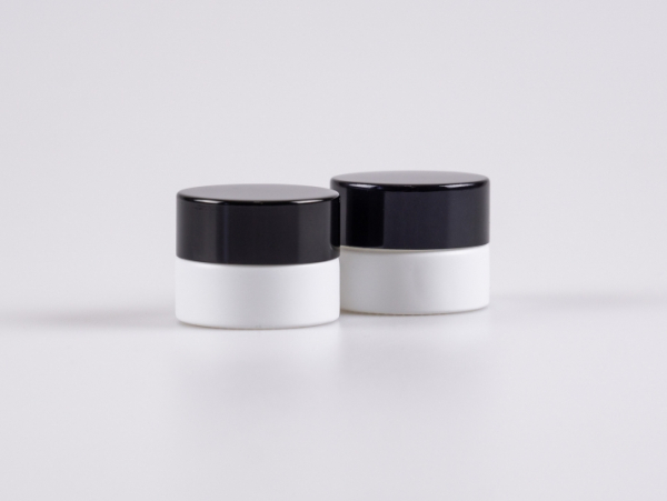Weissglasdose 7 ml –  Deckel Schwarz