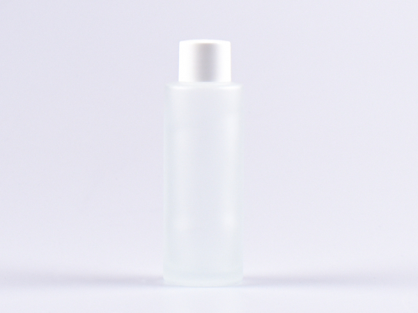 Glasflasche säuremattiert, 100ml, mit Schraubverschluss weiss/schwarz