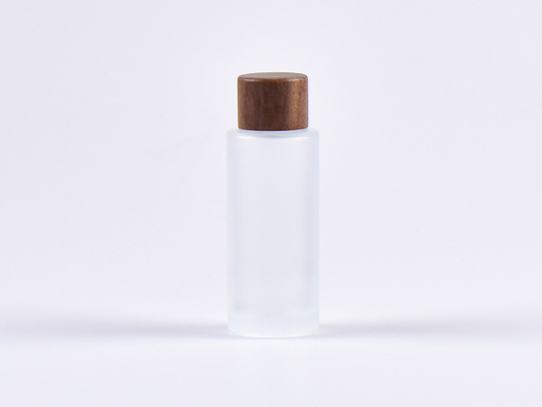 Glasflasche säuremattiert 30ml, mit Schraubverschluss Walnut