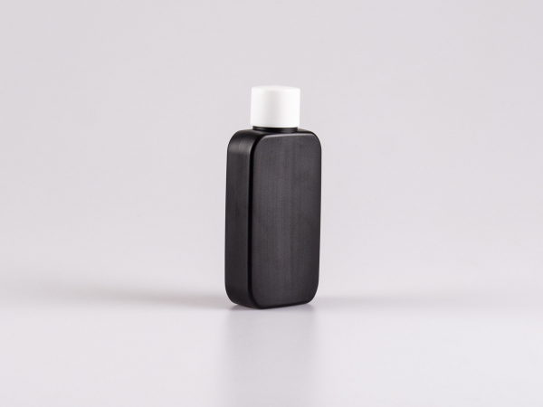 Flasche "Henry", 100ml, HDPE, mit Schraubverschluss weiss/schwarz